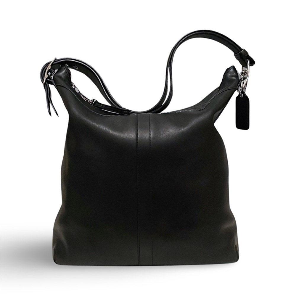Coach Vintage Legacy Black Leather Large Convertible Slim Duffle Shoulder Bag